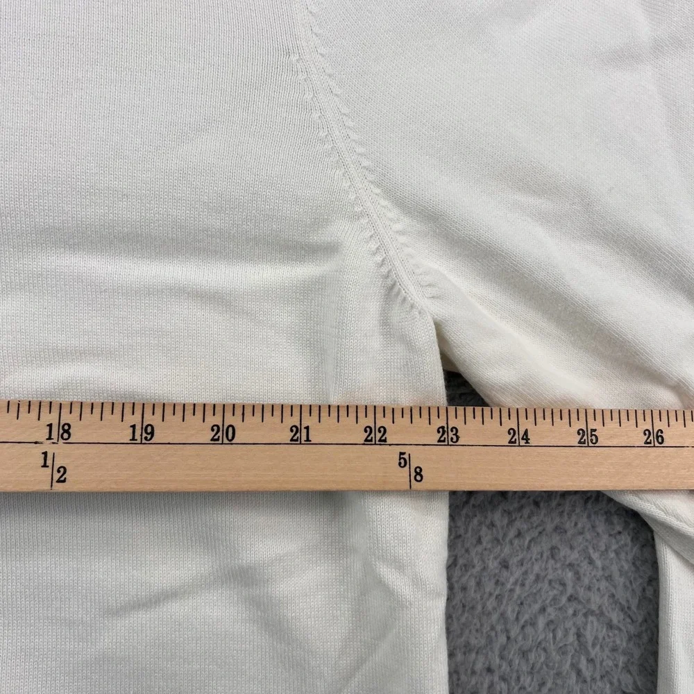 Brooks Brothers Mens XL Supima Cotton V-Neck Sweater Off-White Cream Knit
